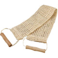 Sisal Back Scrubber Strap with Wooden Handles | Exfoliating Belt Back Scrubber Strap Nixie black