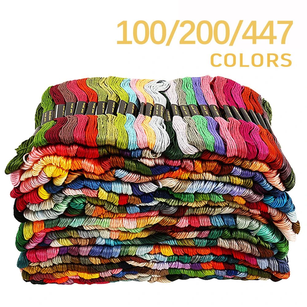 447 Pcs Mix Color Embroidery Floss Kit – Cotton Cross Stitch Thread