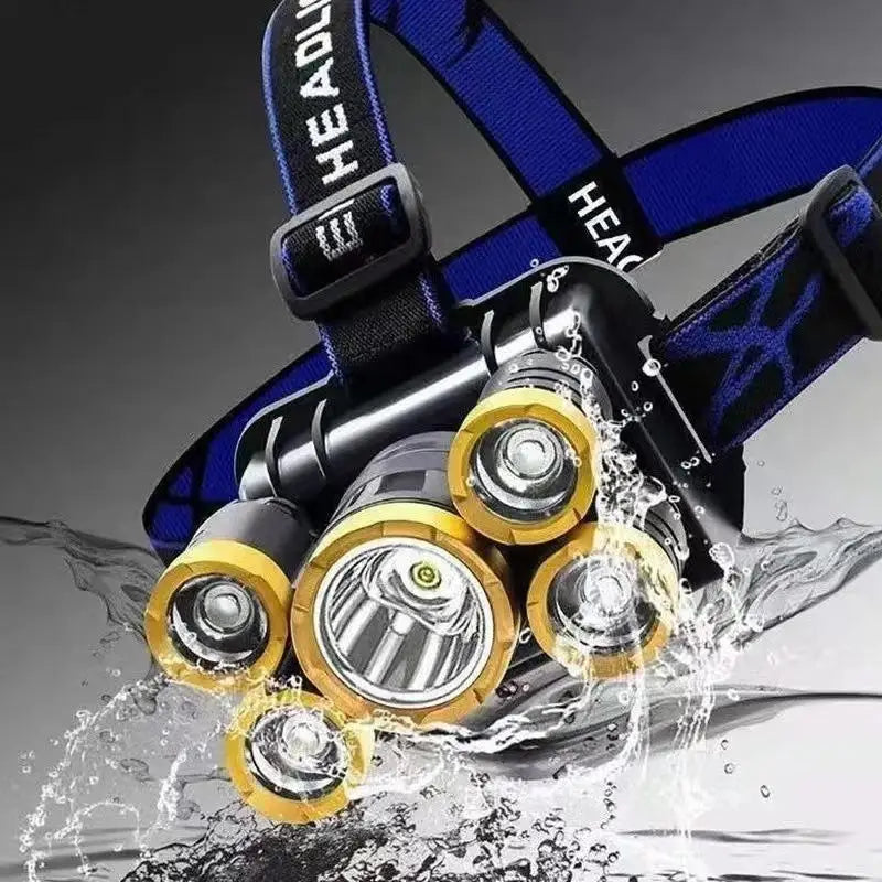 5 LED Rechargeable Headlamp 1500 Lumen IPX4 – Kids & Adults LED Headlamp Nixie