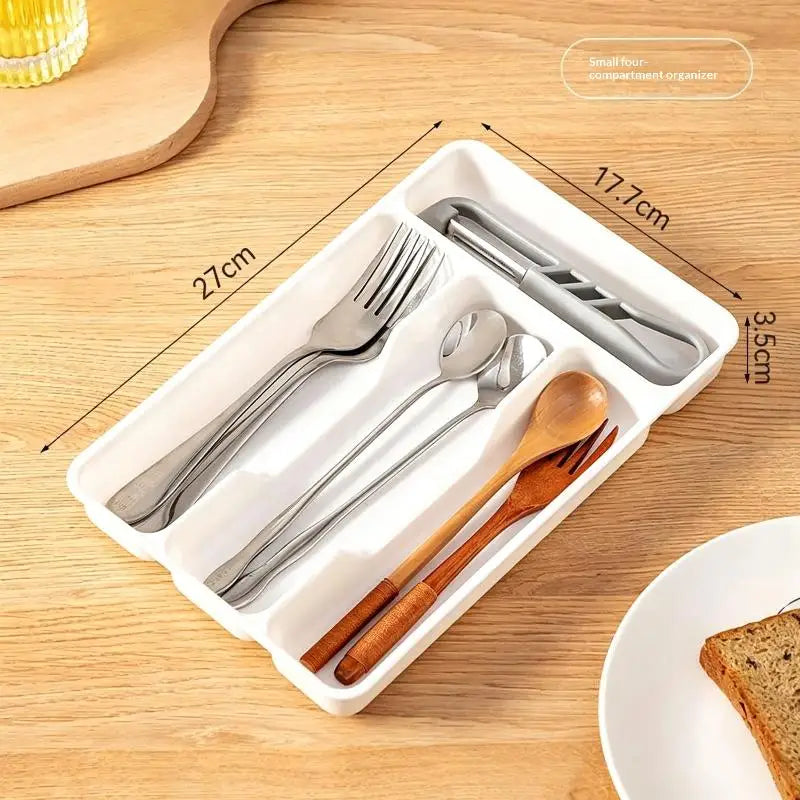 BPA-Free Stackable Cutlery Organizer | Multi-Compartment Kitchen Tray Cutlery Organizer Tray Nixie A1
