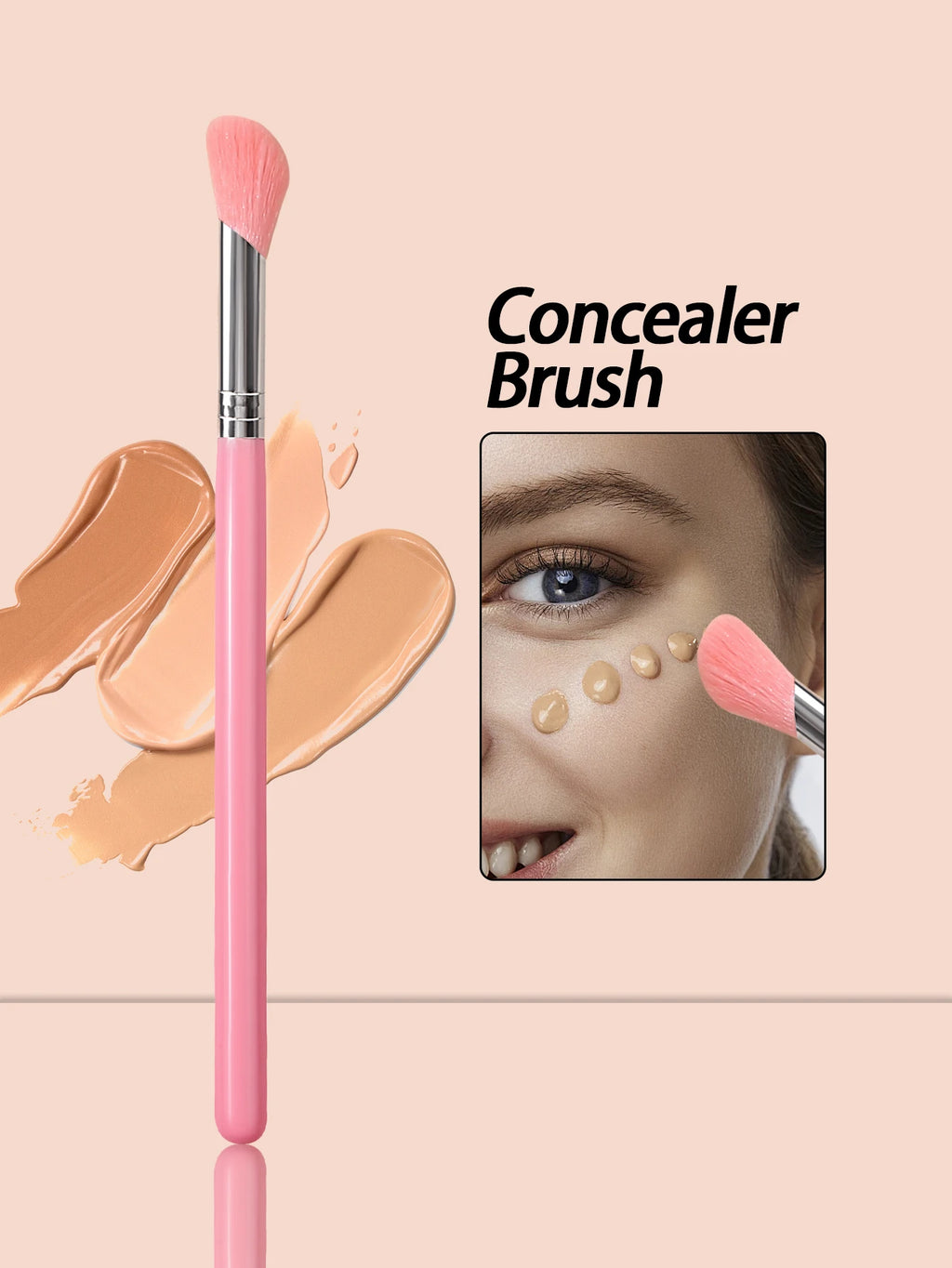 Nixie Concealer Foundation Brush – Soft Dense Bristles Makeup Brush Nixie Pink