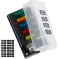 4/6-Way 12V Blade Fuse Block with LED Indicator & Waterproof Cover Blade Fuse Block Nixie 4 way