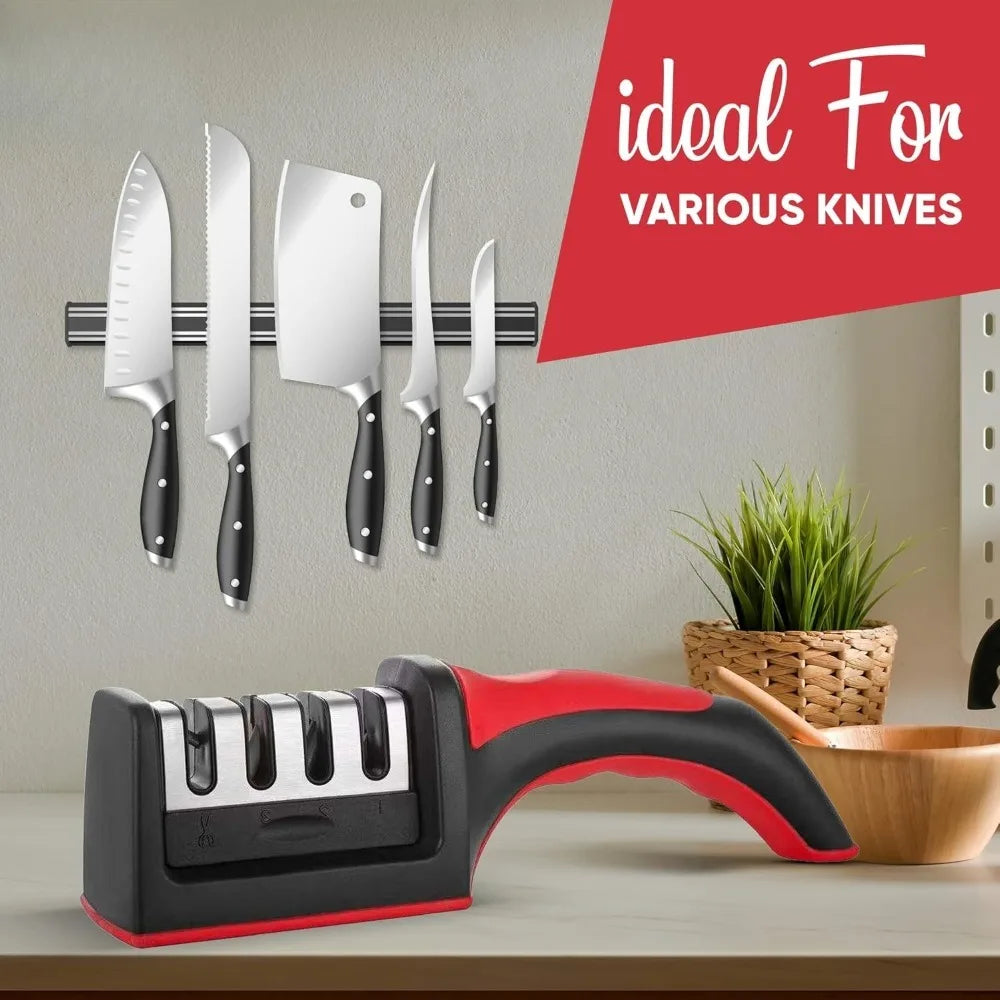 FEB.WIND Stainless Steel Kitchen Knife Sharpener Kit