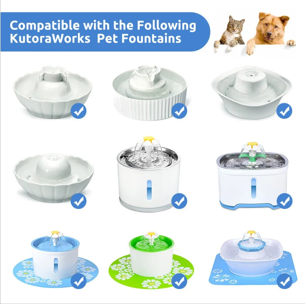 Cat Water Fountain with LED Light & Replacement Pump
