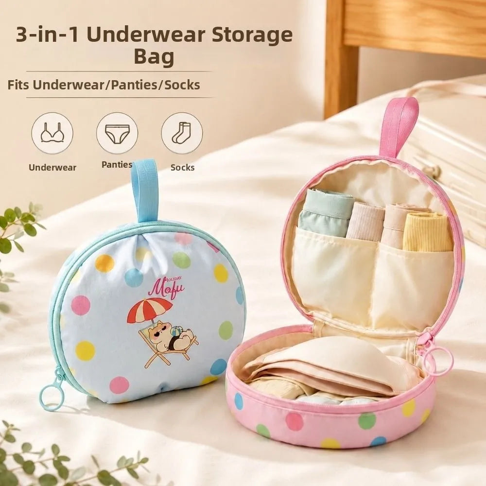 Portable Travel Underwear Storage Bag – Divided Grids Organizer Travel Storage Bag Nixie
