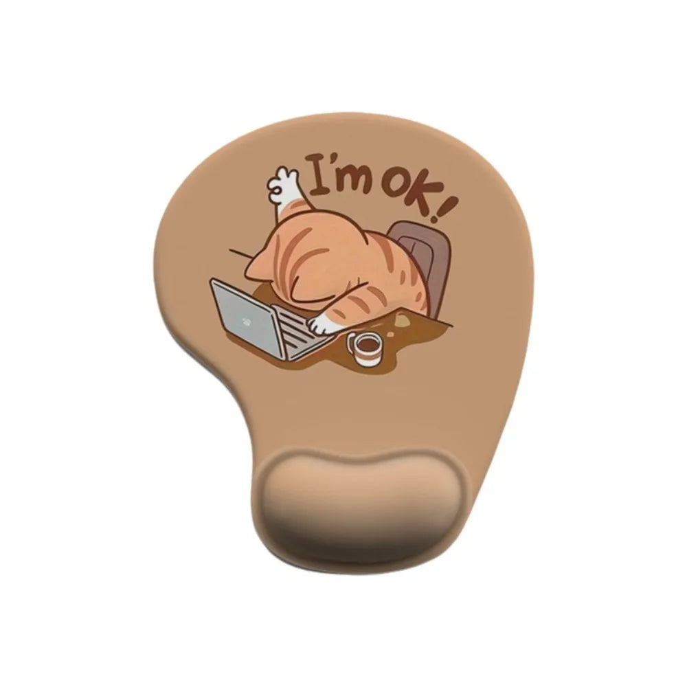 Cartoon Animal Mouse Pad with Non-Slip Ergonomic Wrist Rest