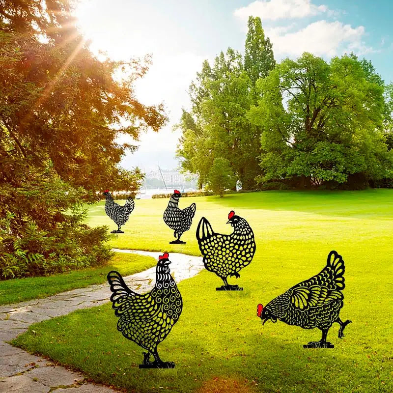 Acrylic Hen Garden Stake | UV-Resistant Chicken Lawn Decor Garden Decorative Stake Nixie