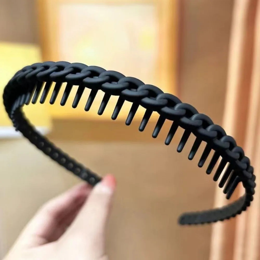 Frosted Anti-Slip Toothed Headbands – Braided Wave Multicolor Hair Headbands Nixie