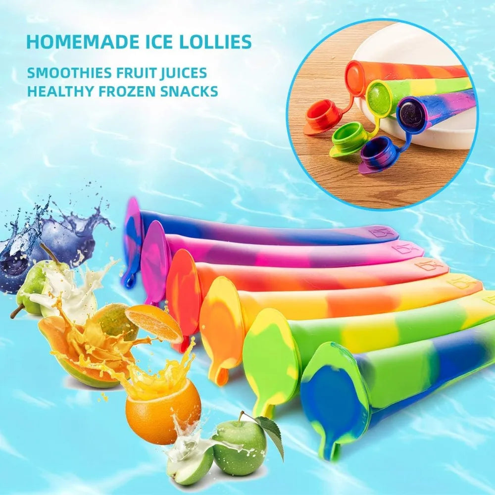 Silicone Popsicle Molds 6-Pack with Lids – Food Grade & Reusable Popsicle Mold Set Nixie