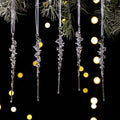 10PCS Frosted Acrylic Icicle Ornaments – Christmas Crystal Pendants