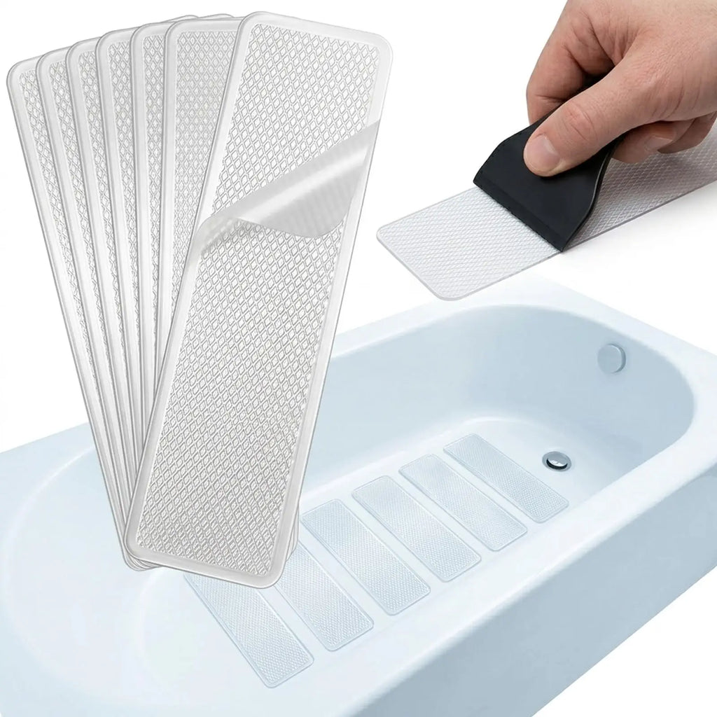 6-Piece Non-Slip Shower Floor Stickers | Anti-Slip Bathtub Decals Non-Slip Bath Stickers Nixie Rectangle