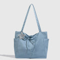 Korean Denim Star Canvas Tote Bag – Large Capacity Shoulder Bag Canvas Tote Bag Nixie Blue