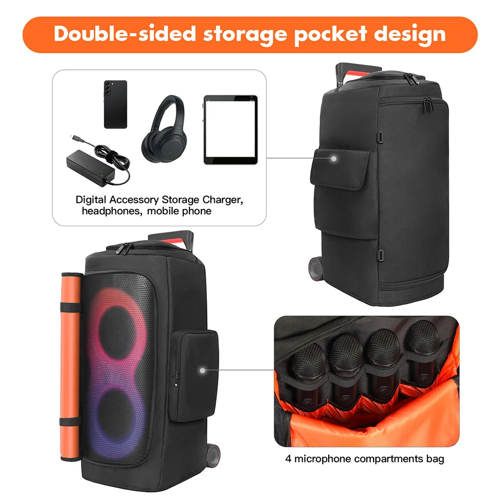 Speaker Carry Bag with Mic Pockets for JBL PartyBox 310/320 Speaker Carry Bag Nixie
