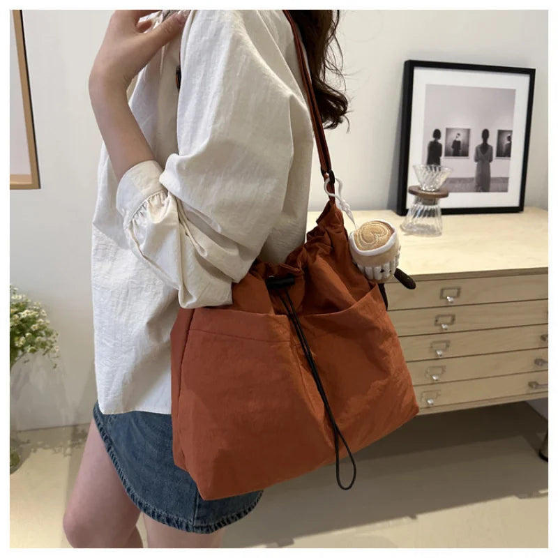 Women's Large Drawstring Tote Bag – Japanese Ins Style Women's Tote Bag Nixie