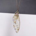Butterfly Choker Necklace – Vintage Resin & Glass Pendant for Women Pendant Choker Necklace Nixie 50cm Gold
