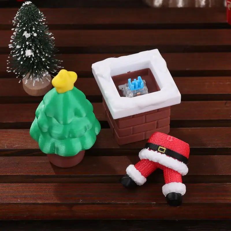 3D Santa Claus Chimney Clicker Toy Christmas Desk Ornament
