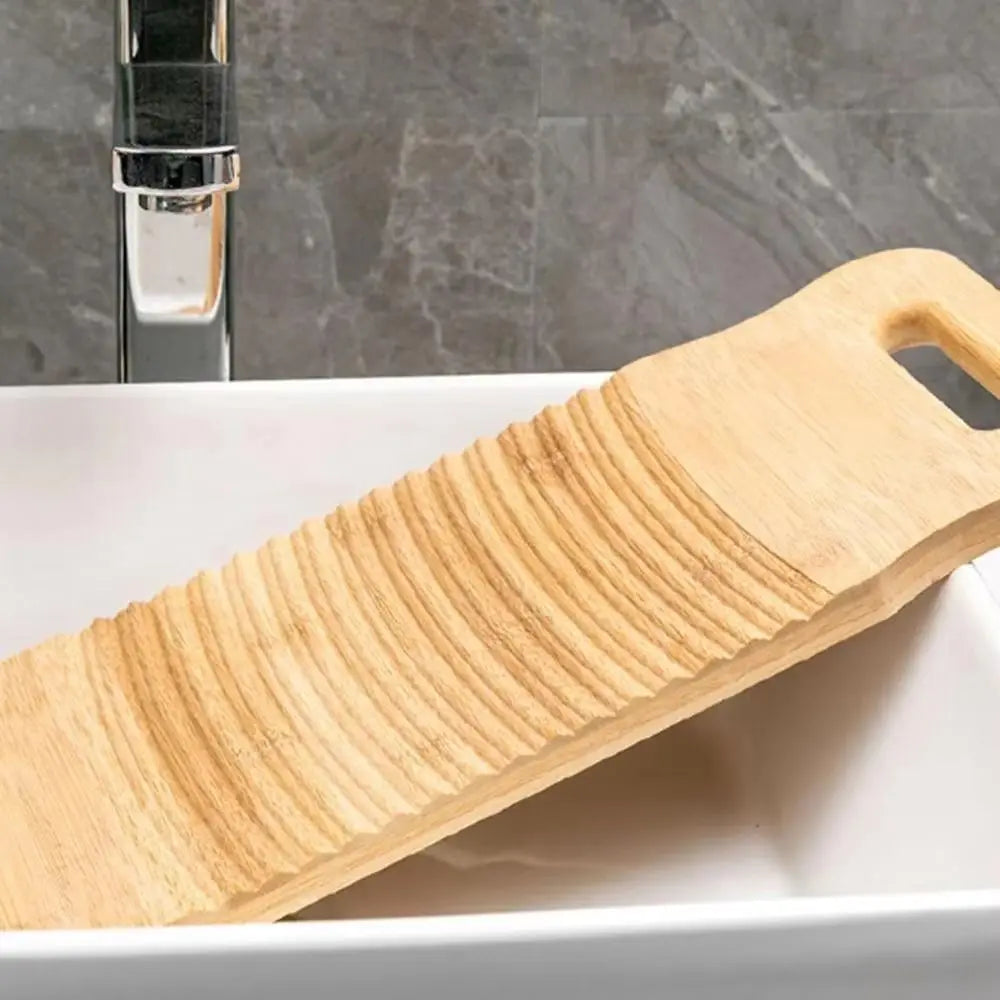 Bamboo Wood Washboard – Portable Anti-Slip Hand Laundry Scrub