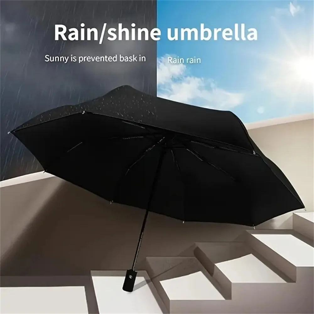 8-Rib Auto Folding Windproof Travel Umbrella | One-Touch Open Folding Travel Umbrella Nixie