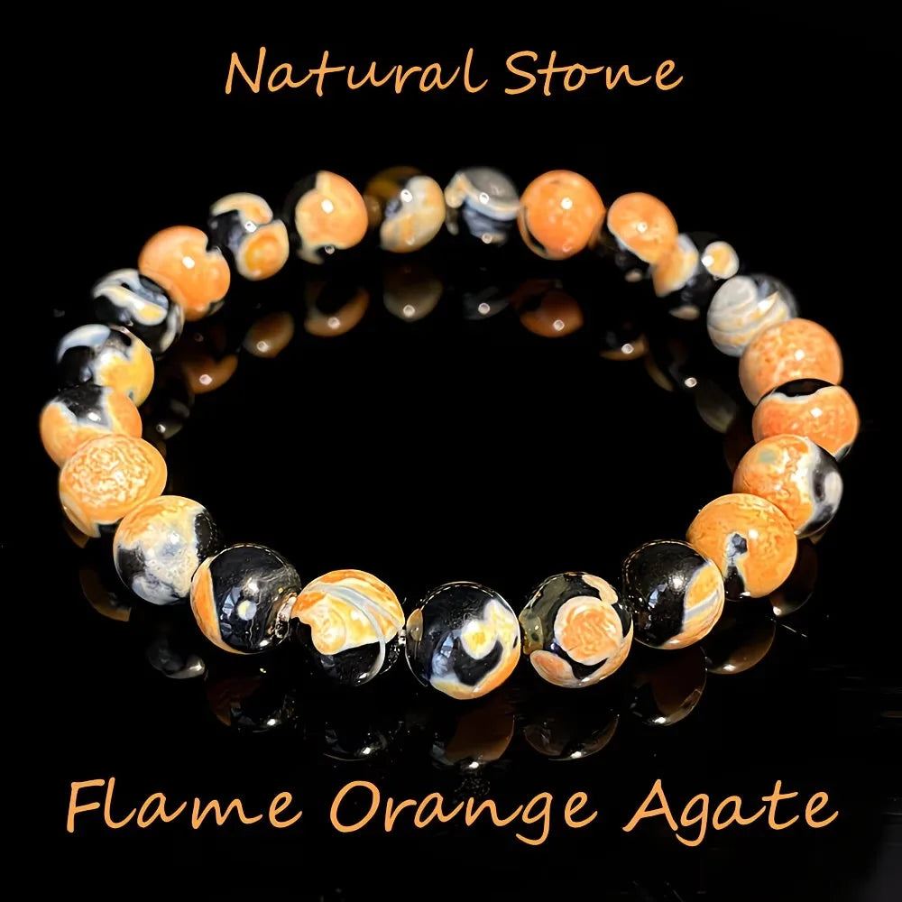 Natural Stone Bead Bracelet – Amethyst, Agate & Tiger Eye