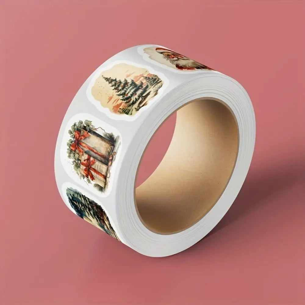 250Pcs Christmas Stickers Roll – Self-Adhesive Holiday Labels Christmas Stickers Nixie
