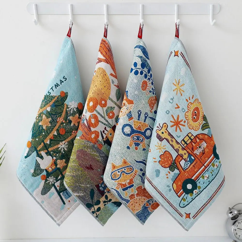 Kids Cartoon Kitchen Hand Towel – 34x40cm Quick-Dry Cotton Kitchen Hand Towel Nixie