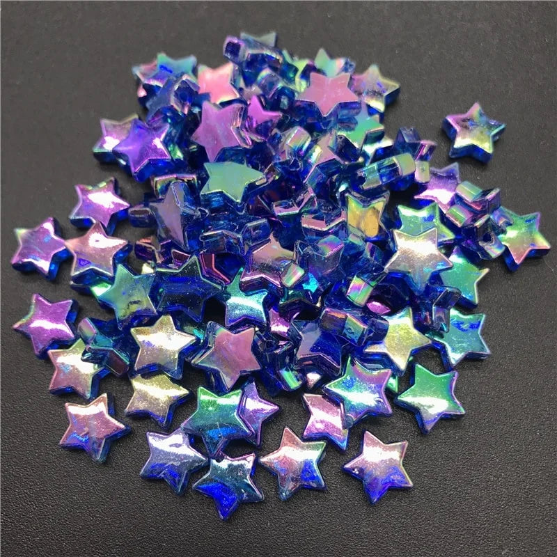 20Pcs Star Acrylic Spacer Beads Rainbow Transparent 11mm DIY Jewelry Acrylic Craft Beads Nixie