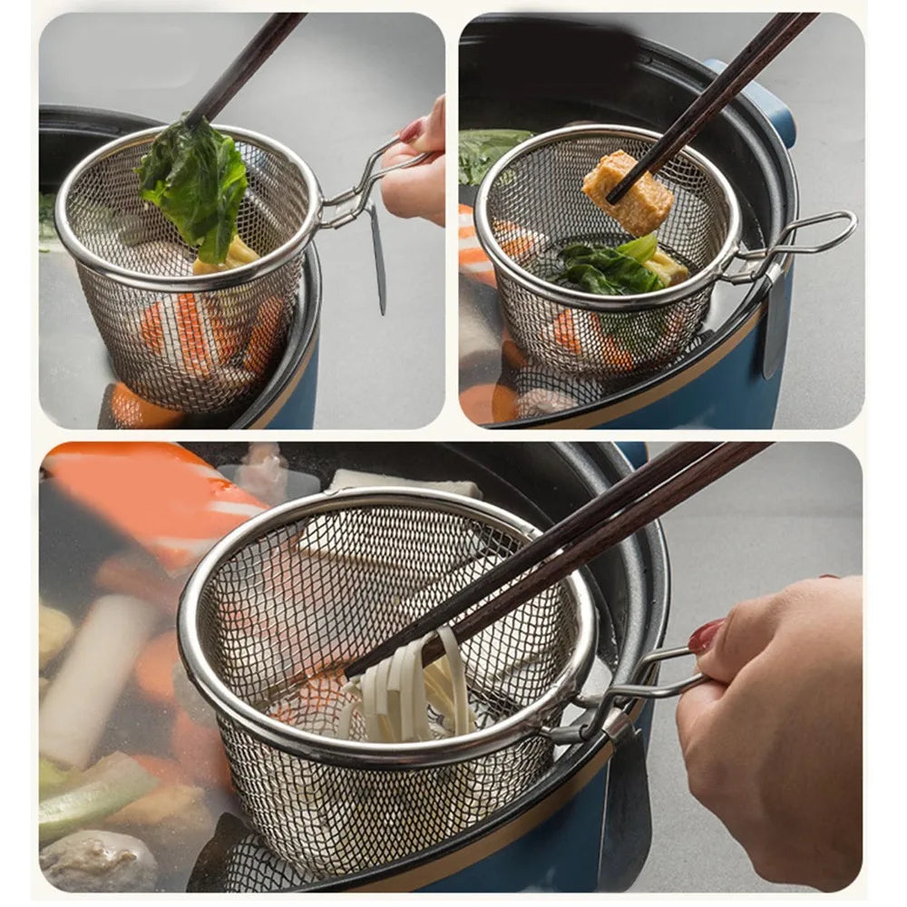304 Stainless Steel Fine Mesh Fry Basket with Handle | 2 Sizes Fry Basket Nixie