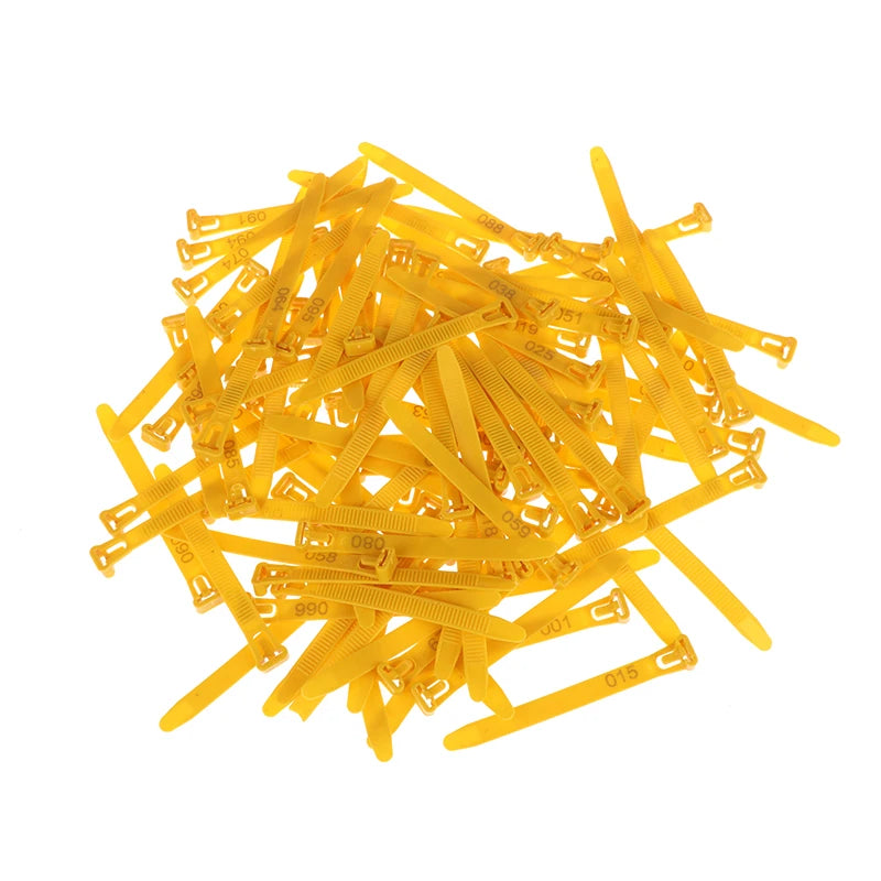 50/100Pcs Adjustable Chicken Leg Bands – 5 Color Poultry Rings Poultry Leg Bands Nixie yellow 100pcs