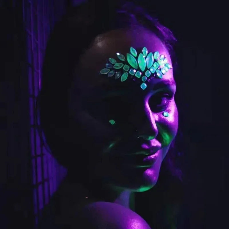 Luminous Crystal Diamond Face Stickers – EDM & Halloween Party Face & Body Sticker Nixie