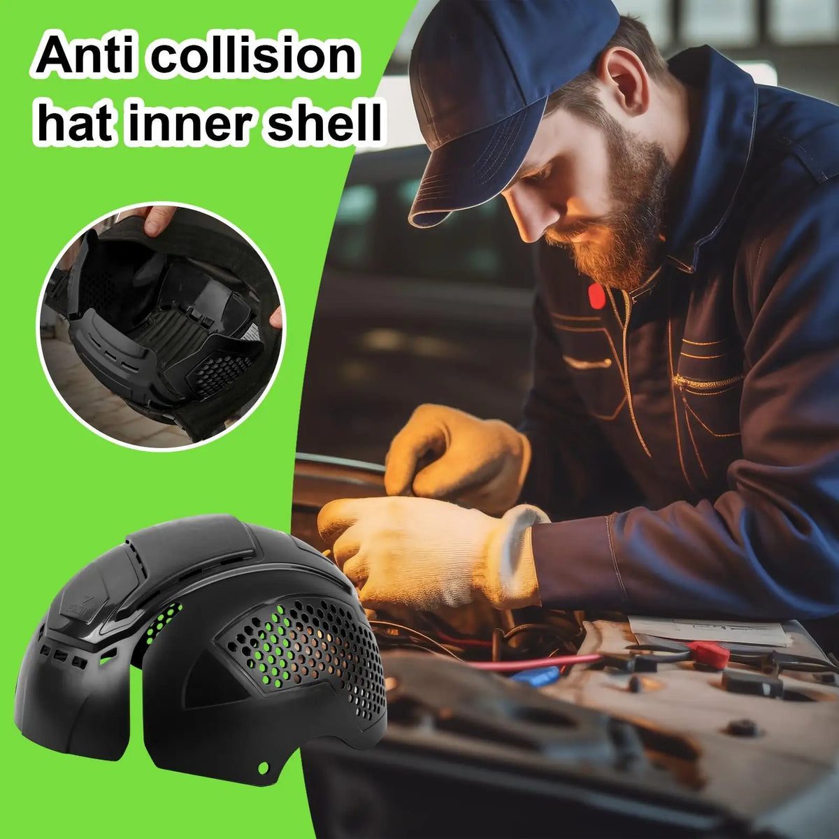 Breathable Bump Cap Insert – ABS Hard Hat for Workshop & Automotive