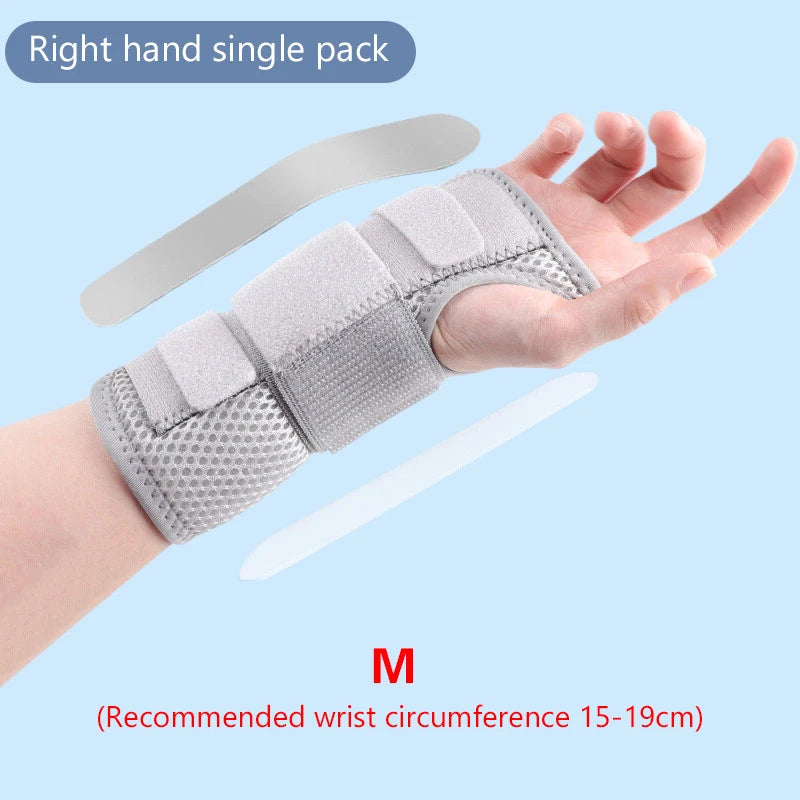 Adjustable Wrist Brace Dual Aluminum Splint – Right & Left Wrist Brace Splint Nixie grey-right-M