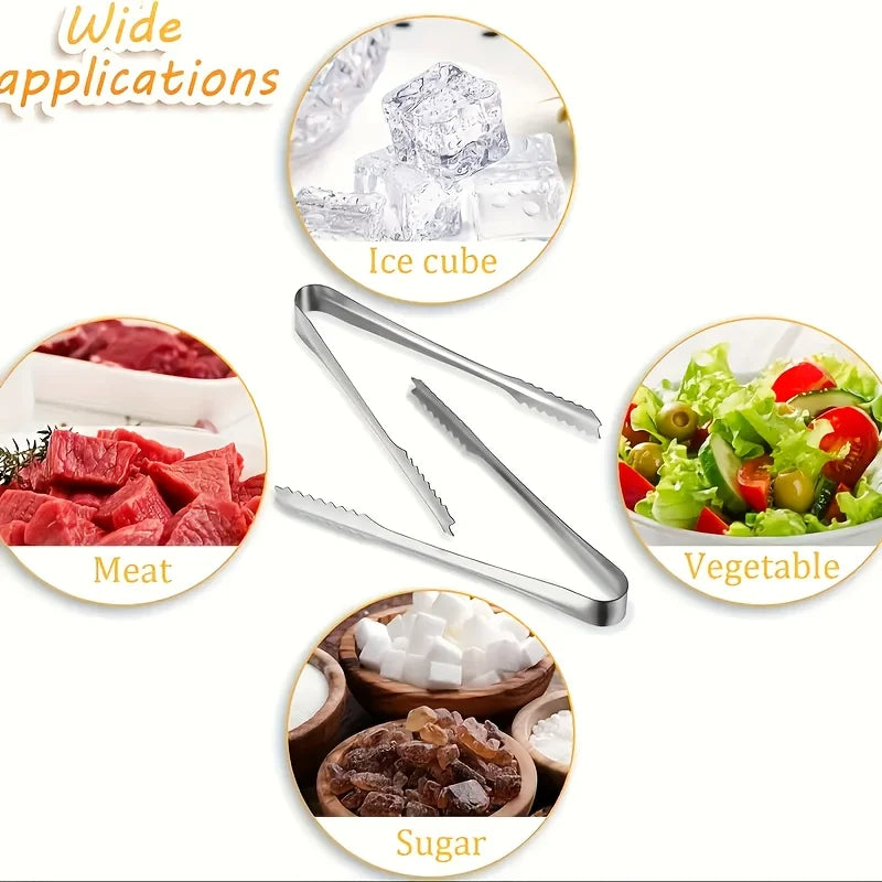 Stainless Steel Ice Tongs – Mini Bar, Sugar & Fruit Clip Bar Serving Tongs Nixie