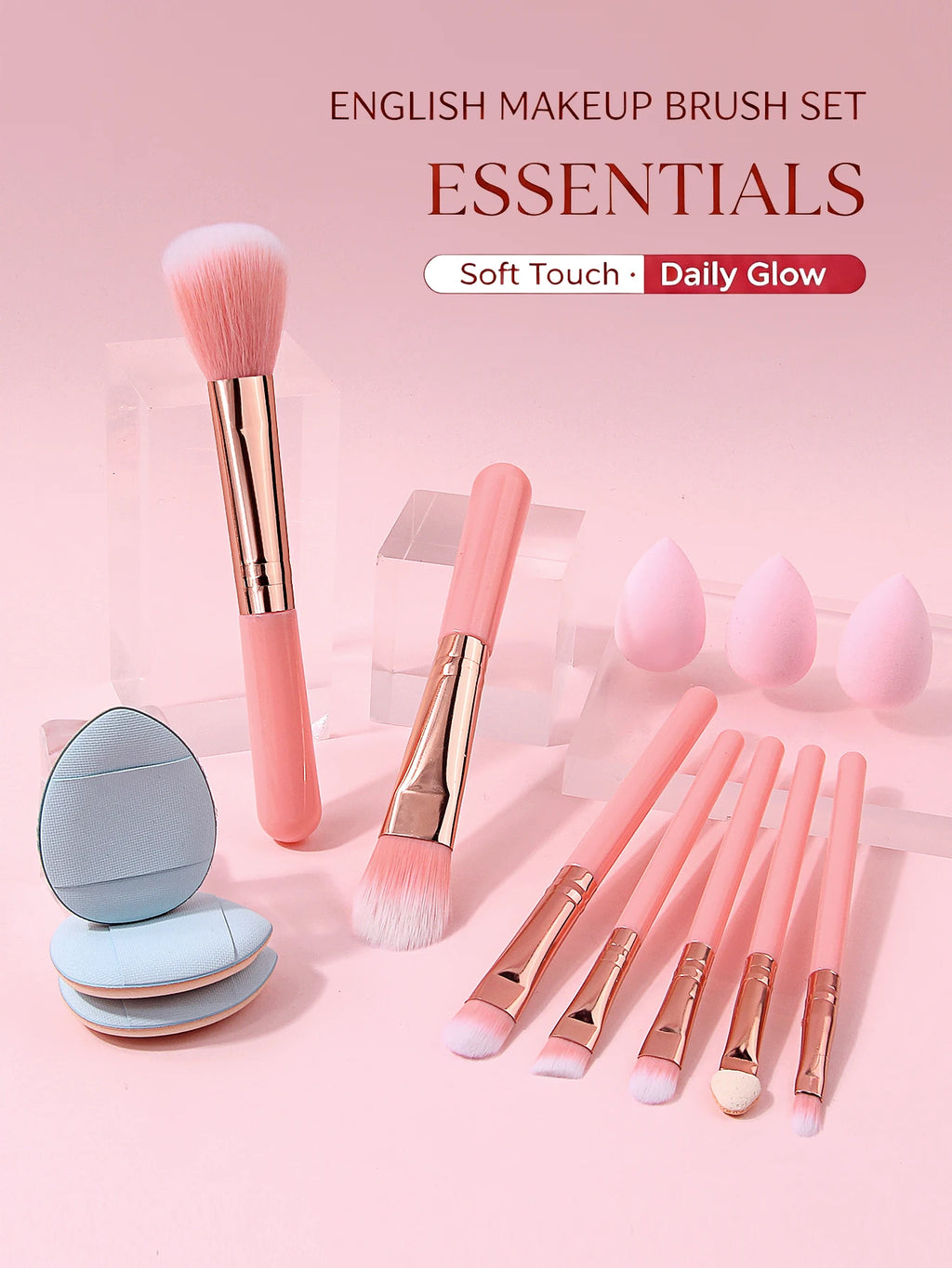 13-Piece Makeup Brush Set with Sponges & Powder Puffs Makeup Brush Set Nixie