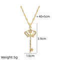 Crown Key Pendant Choker Necklace – Gold Stainless Steel Pendant Choker Necklace Nixie XL2606-637