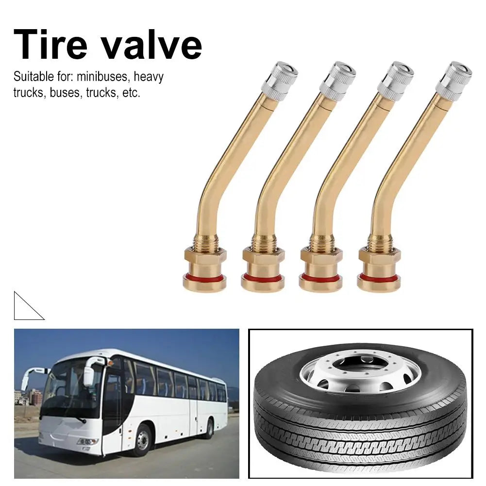 4pcs Brass Truck Tire Valve Stems & Inflation Connectors Tire Valve Stems Nixie