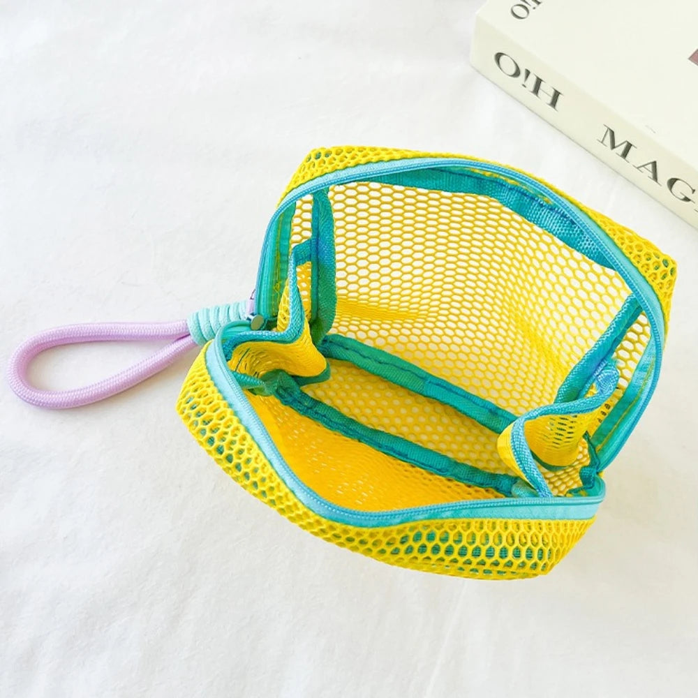 Square Mesh Cosmetic Bag – Portable Zipper Storage Pouch Cosmetic Storage Bag Nixie