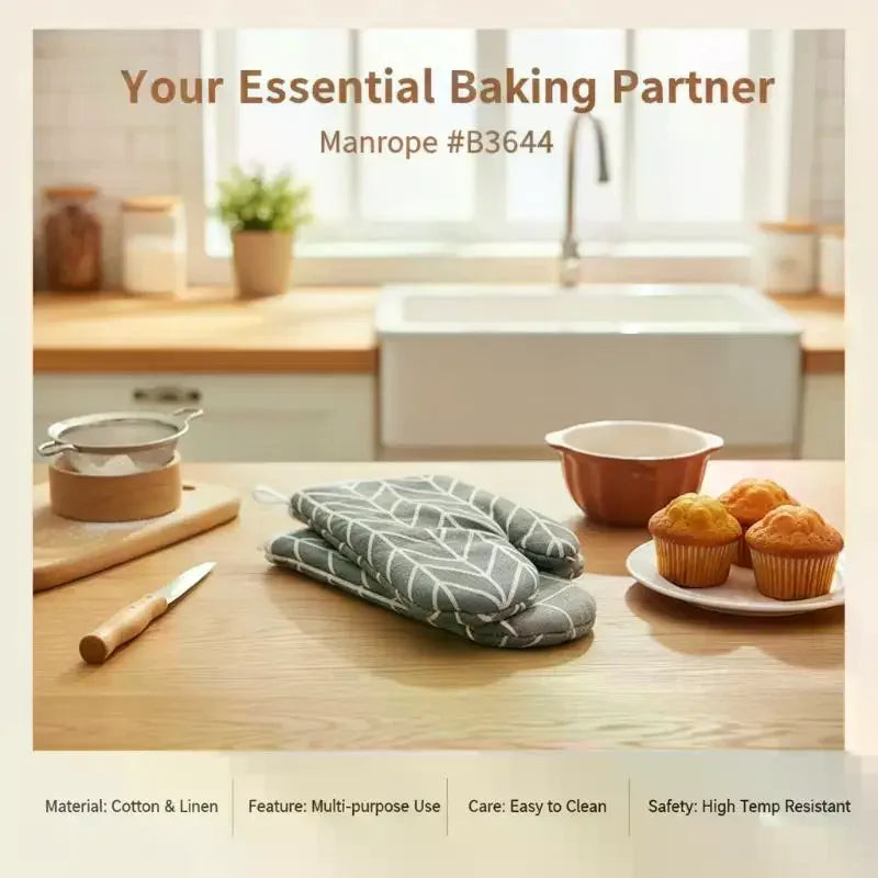 Heat-Resistant Oven Gloves – Thickened Insulated Kitchen Mitts Oven Mitts Nixie