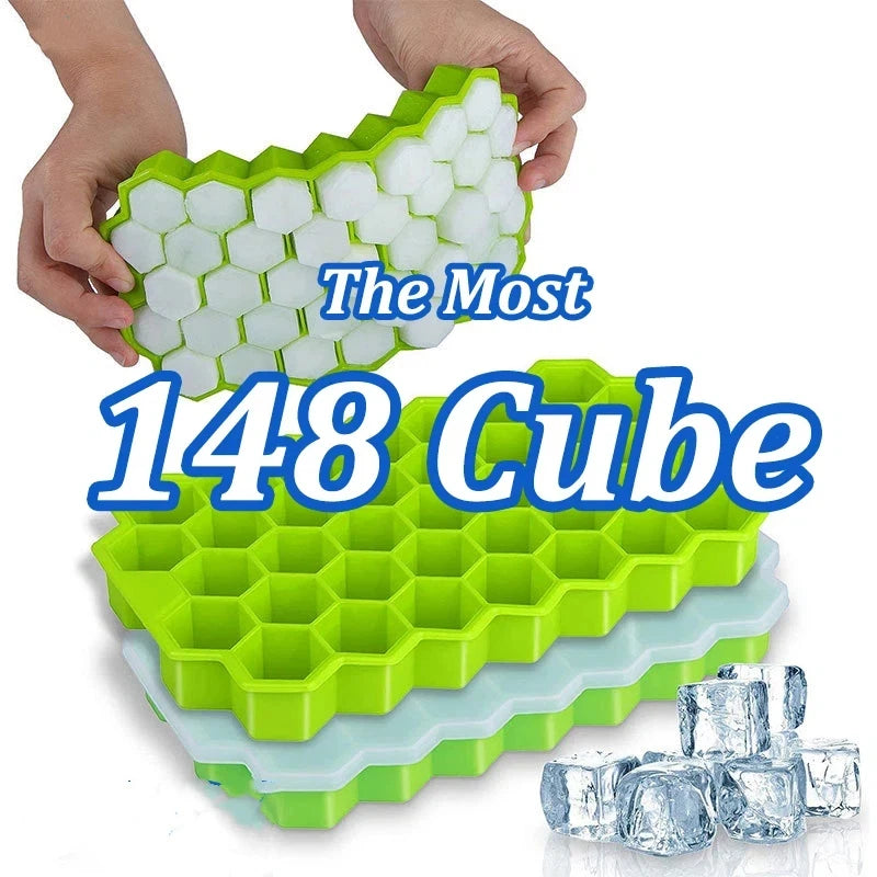 Silicone Ice Cube Tray 37-Cube BPA Free with Lid | Food Grade Silicone Ice Tray Nixie