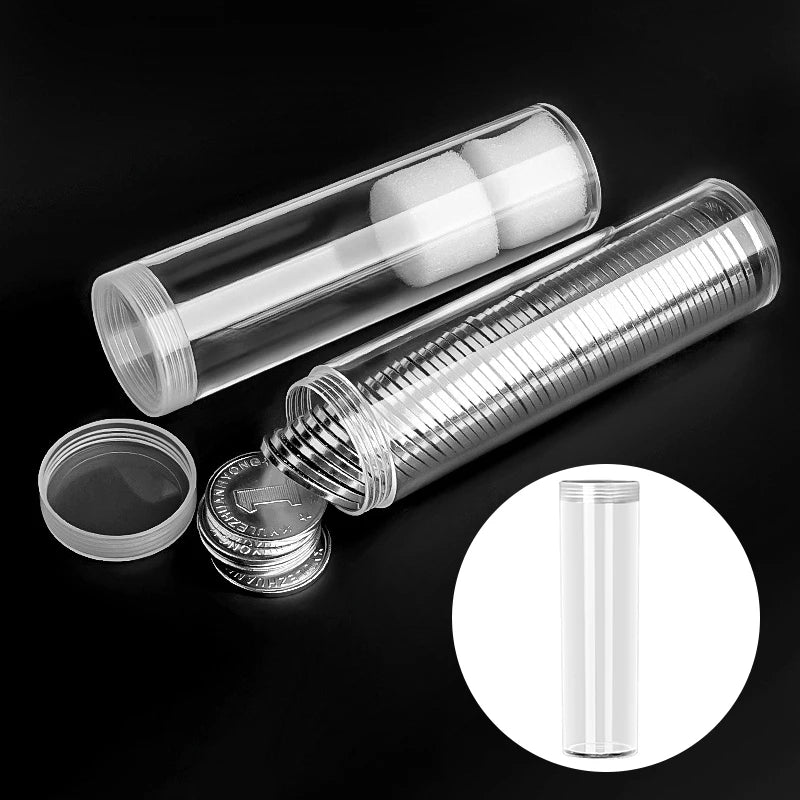 Penny Coin Organizer Tube – Clear High-Capacity Storage Box Coin Storage Tube Nixie Default Title