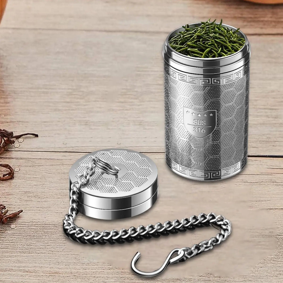 Stainless Steel Tea Infuser Mesh Filter Strainer & Tray