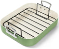 MICHELANGELO Hard Anodized Roasting Pan with Rack Non-Stick Roasting Pan Nixie Green