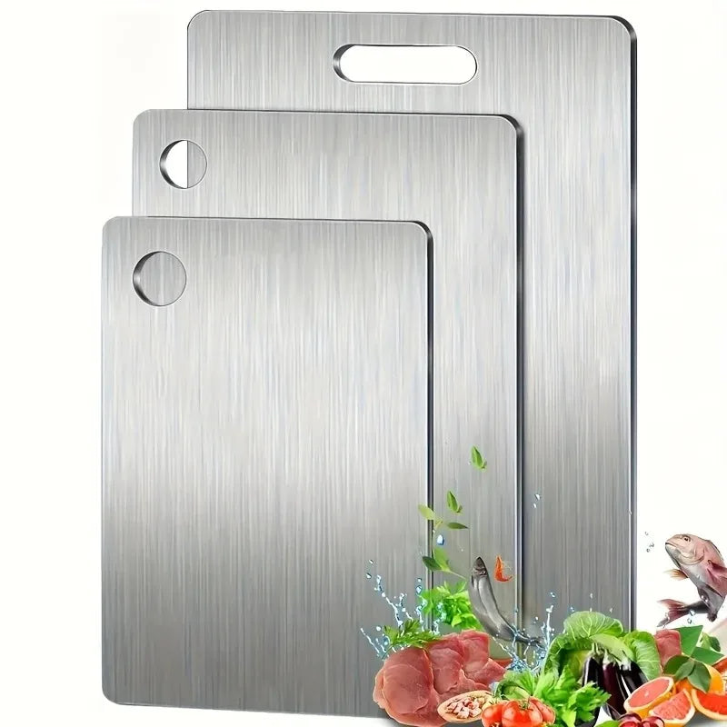 3-Piece Stainless Steel Cutting Board Set with Juice Groove Cutting Board Set Nixie