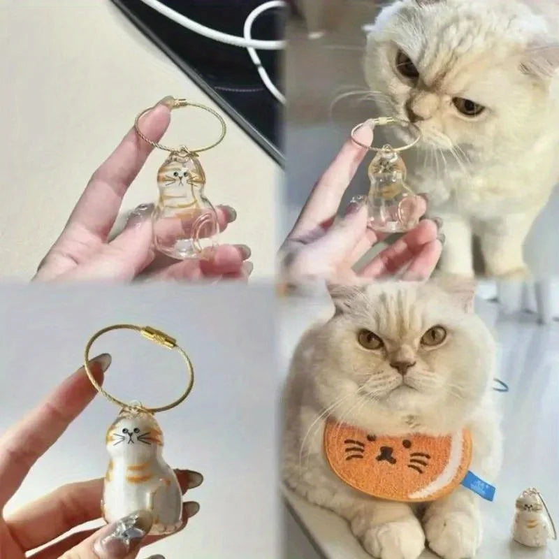 Cat Fur Keepsake Capsule Keychain – Pet Hair Charm Pendant Pet Keepsake Charm Nixie