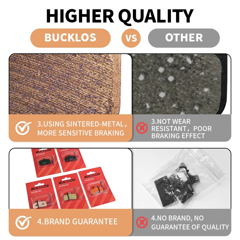 BUCKLOS Sintered-Metal Disc Brake Pads – Shimano D02S/D03S Disc Brake Pads Nixie