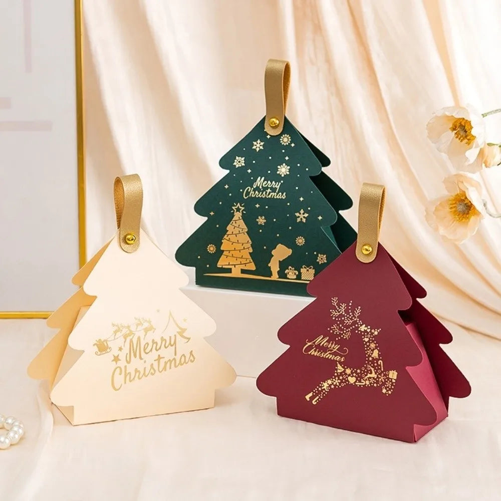 5-Pack Christmas Tree Candy Gift Boxes with Carry Handle