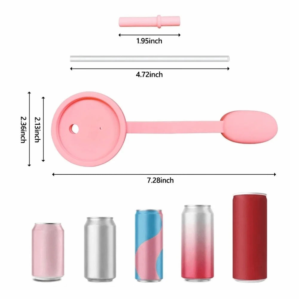 Reusable Silicone Soda Can Lids with Straw – BPA-Free Silicone Can Lids Nixie