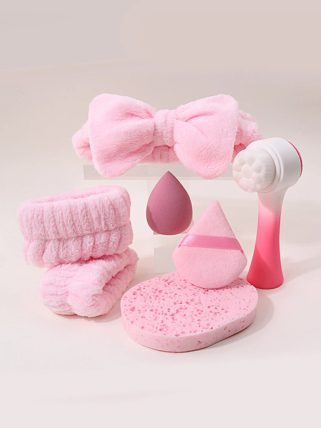 7-Piece Makeup Tool Set – Hair Band, Puffs & Facial Brush Kit Makeup Tool Set Nixie