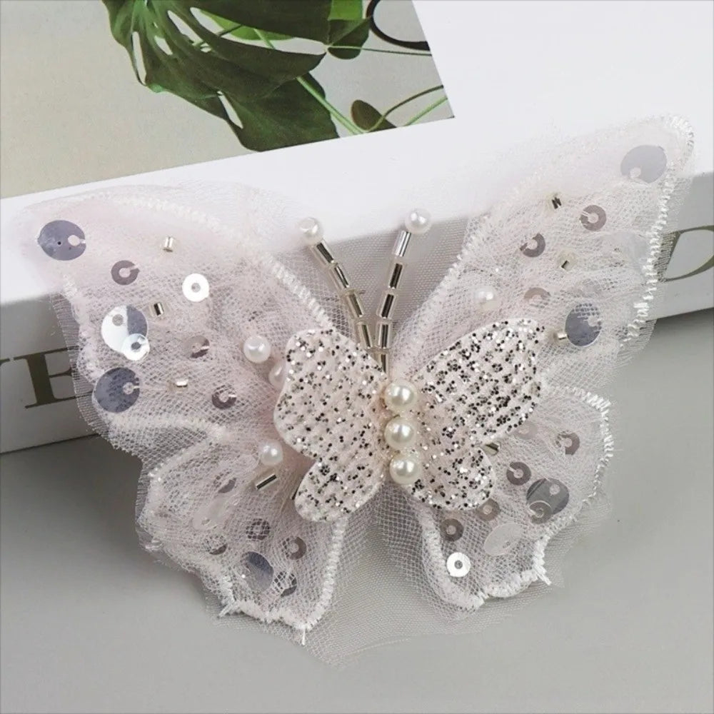 Sequin Butterfly Applique Gold DIY Clothes Embellishment Patch