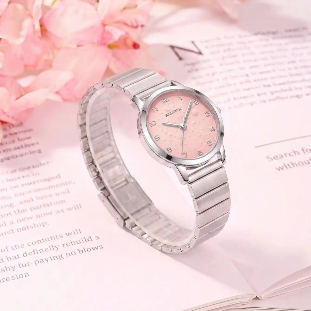 REBIRTH Women's Gold Starry Sky Dial Quartz Watch | 3 Bar Women's Quartz Watch Nixie