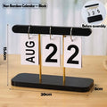 Flip Perpetual Desk Calendar – Minimalist ABS Desktop Ornament Perpetual Desk Calendar Nixie Black